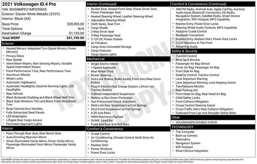 White 2021 Volkswagen ID.4 Pro