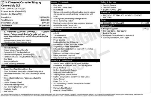 2014 Chevrolet Corvette Stingray Base