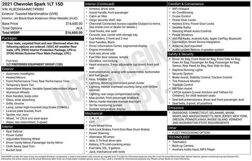 2021 Chevrolet Spark 1LT