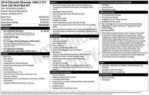 2018 Chevrolet Silverado 1500 2LT
