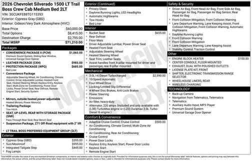 2026 Chevrolet Silverado 1500 LT Trail Boss