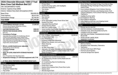 2026 Chevrolet Silverado 1500 LT Trail Boss