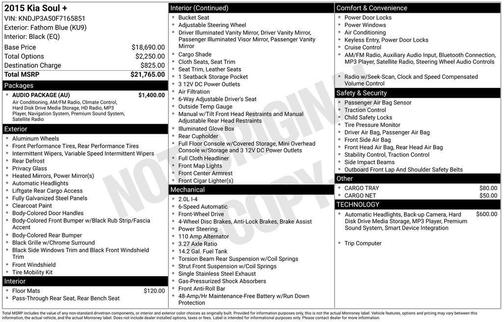 Fathom Blue 2015 Kia Soul +