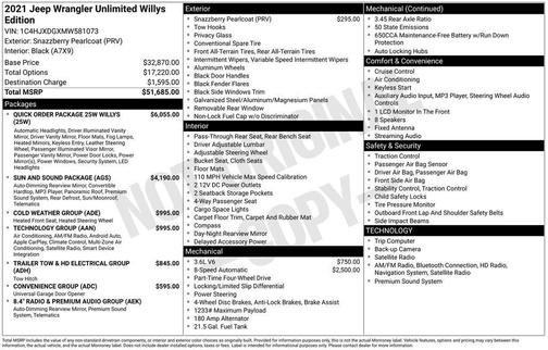 2021 Jeep Wrangler Willys