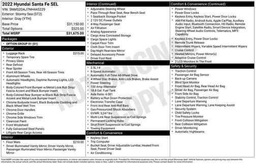2022 Hyundai SANTA FE SEL 2.4