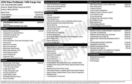 2022 RAM ProMaster 1500 Base