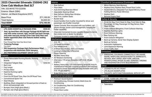 2025 Chevrolet Silverado 2500 4WD Crew Cab Standard Bed ZR2