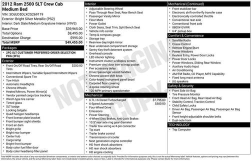 Gray 2012 RAM 2500 SLT