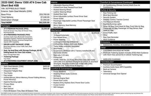 2020 GMC Sierra 1500 AT4