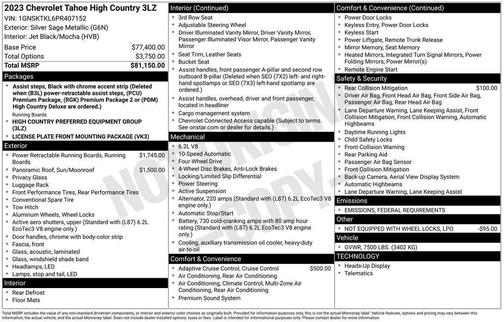 2023 Chevrolet Tahoe 4WD High Country