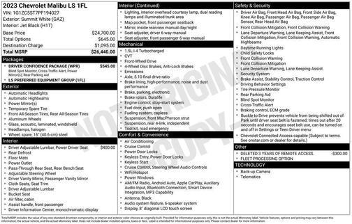 2023 Chevrolet Malibu 1LS