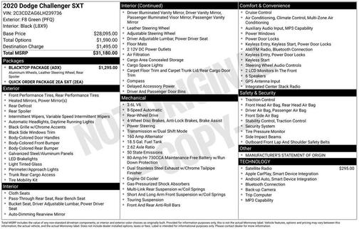 2020 Dodge Challenger SXT