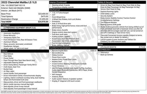 2022 Chevrolet Malibu 1LS