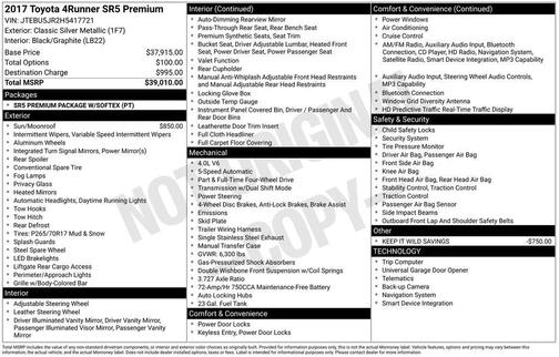 2017 Toyota 4Runner SR5