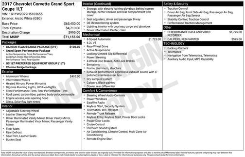 2017 Chevrolet Corvette Grand Sport