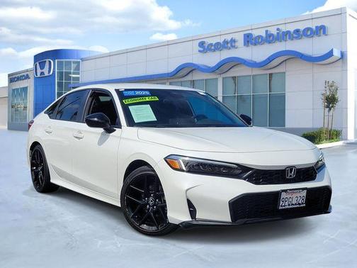 Platinum White Pearl 2025 Honda Civic Sport
