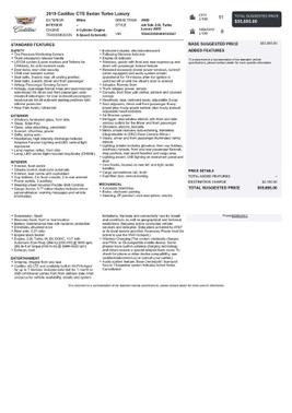 Crystal White Tricoat 2019 Cadillac CTS 2.0L Turbo Luxury