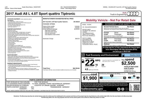 2017 Audi A8 L 4.0T Sport