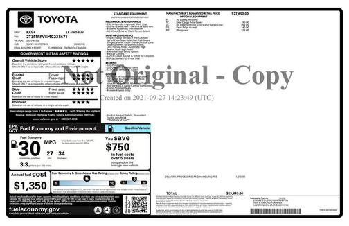 Super White 2021 Toyota RAV4 LE