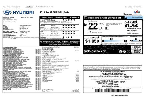 2021 Hyundai PALISADE SEL