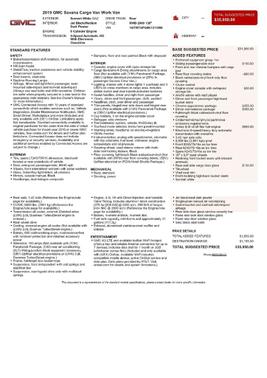 2019 GMC Savana 2500 Work Van