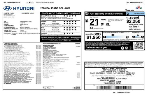Becketts Black 2020 Hyundai PALISADE SEL