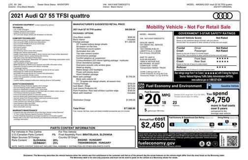 Orca Black Metallic 2021 Audi Q7 55 Prestige