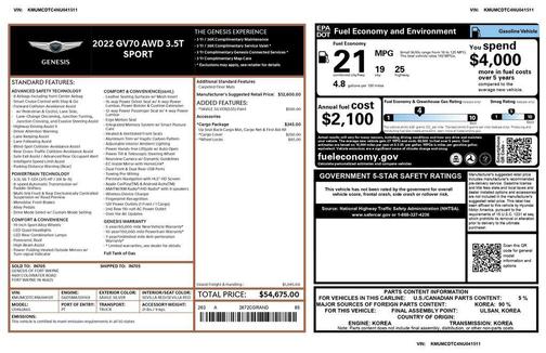 Savile Silver 2022 Genesis GV70 3.5T AWD Sport
