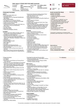 2020 Jaguar F-PACE SVR P550 AWD Automatic