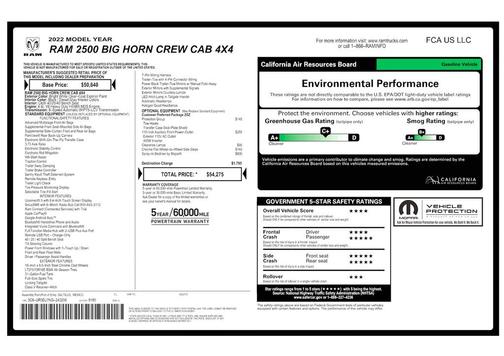 2022 RAM 2500 Big Horn Crew Cab 4x4 6'4' Box