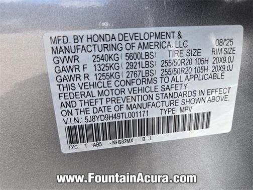 2026 Acura MDX Technology Package