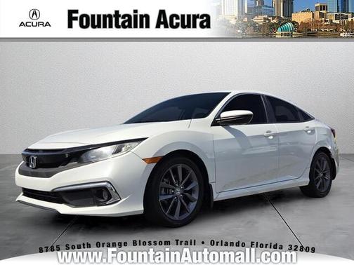 Platinum White Pearl 2020 Honda Civic EX-L