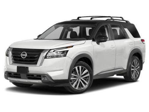 Pearl White Tricoat/Super Black 2023 Nissan Pathfinder Platinum 4WD