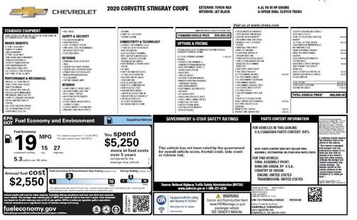 2020 Chevrolet Corvette Stingray w/3LT