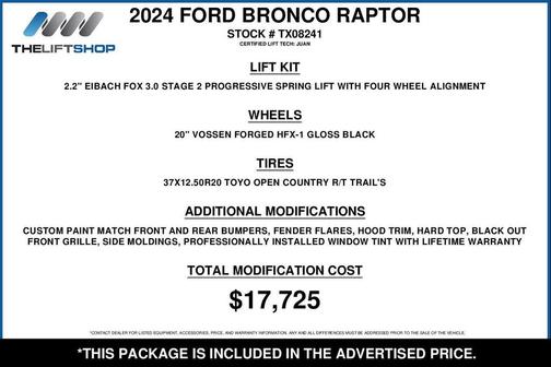 Shadow Black 2024 Ford Bronco Raptor