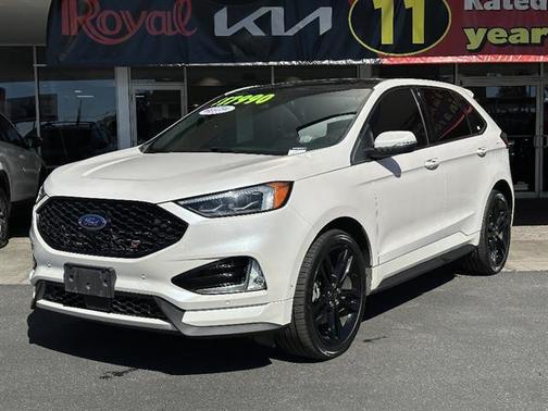 White Platinum Clearcoat Metallic 2019 Ford Edge ST