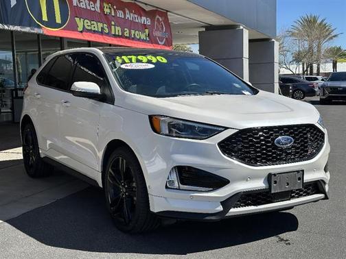 White Platinum Clearcoat Metallic 2019 Ford Edge ST