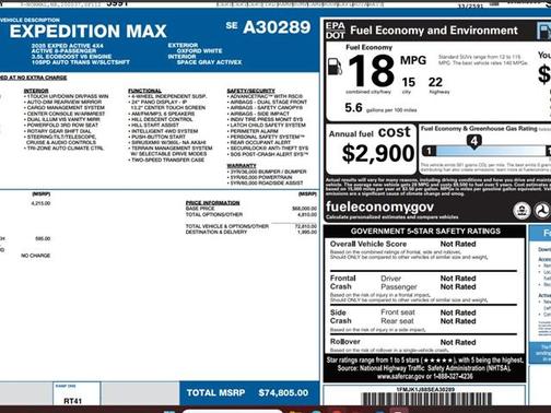 OXFORD WHITE 2025 Ford Expedition ACTIVE