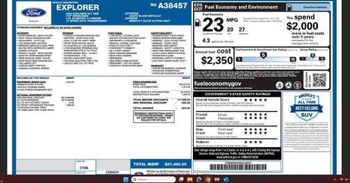 AGATE BLACK METALLIC 2024 Ford Explorer XLT