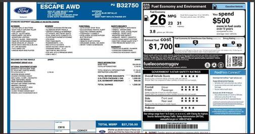 ATLAS BLUE METALLIC 2023 Ford Escape ST-LINE SELECT