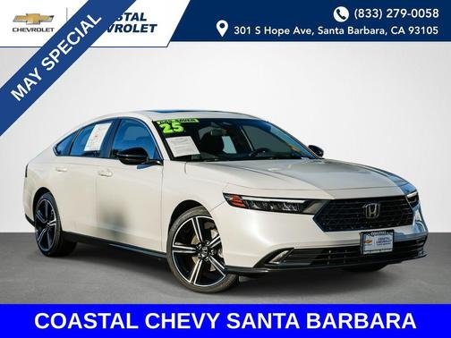 Platinum White Pearl 2025 Honda Accord Hybrid Sport