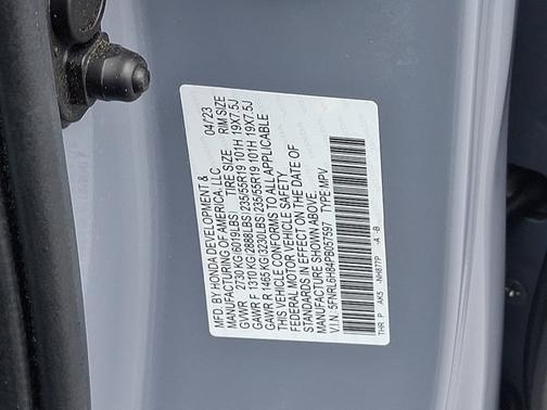 Sonic Gray Pearl   Ga 2023 Honda Odyssey Touring