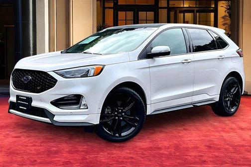 White Platinum Metallic Tri-Coat 2019 Ford Edge ST