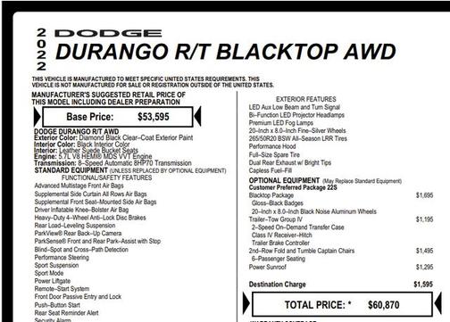 2022 Dodge Durango R/T AWD