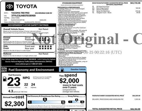 Black 2025 Toyota Tacoma Hybrid TRD Pro