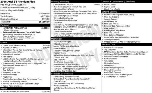 Glacier White 2018 Audi S4 3.0T Premium Plus