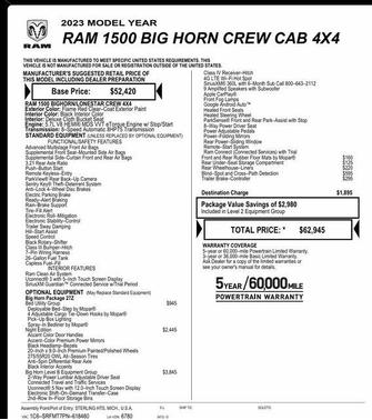Flame Red Clearcoat 2023 RAM 1500 Big Horn/Lone Star