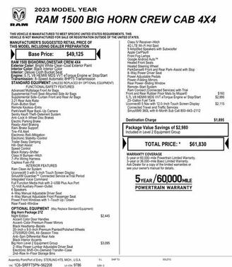 Bright White Clearcoat 2023 RAM 1500 Big Horn/Lone Star