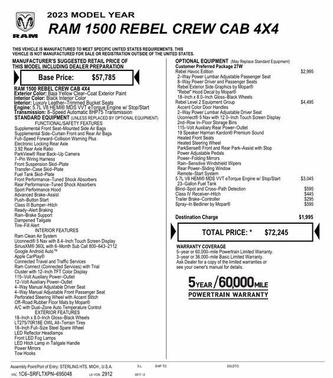 Baja Yellow Clearcoat 2023 RAM 1500 Rebel