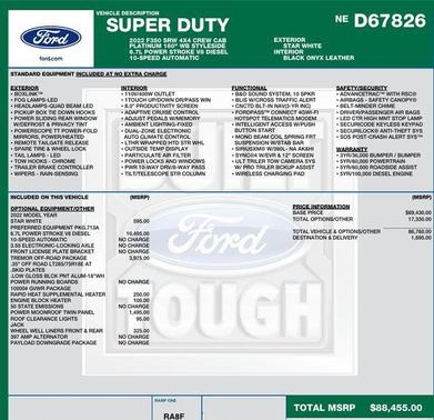 Star White Metallic Tri-Coat 2022 Ford F-350 Platinum